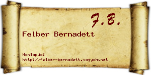 Felber Bernadett névjegykártya
